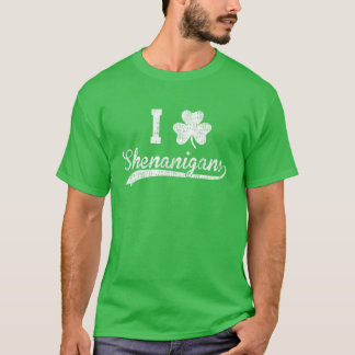 Vintage I Kärlek Shenanigans Klöver St Patrick's D T Shirt