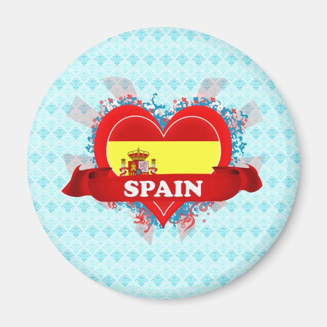 Vintage I Kärlek Spanien Magnet (Framsidan)