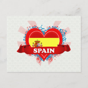 Vintage I Kärlek Spanien Vykort