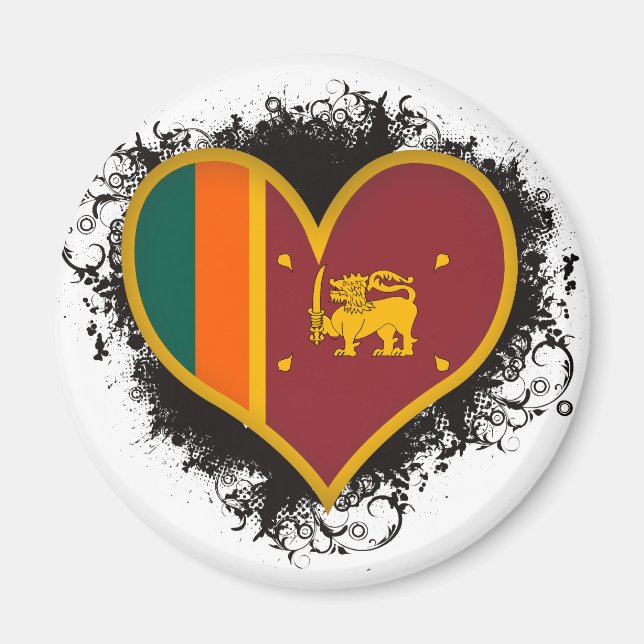 Vintage I Kärlek Sri Lanka Magnet (Framsidan)