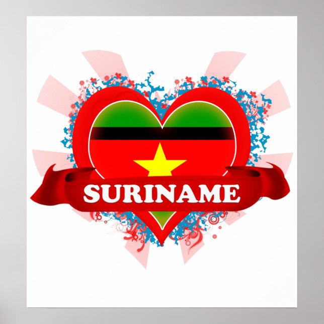 Vintage I Kärlek Surinam Poster (Framsidan)