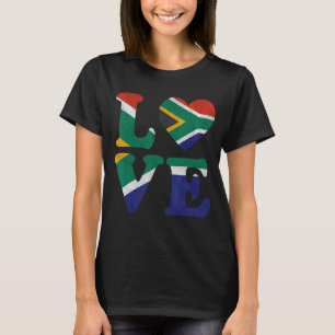 Vintage I Kärlek syd Afrika Flagga Hjärta Sydafrik T Shirt