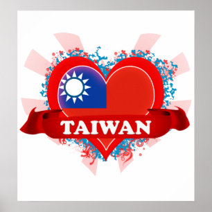 Vintage I Kärlek Taiwan Poster