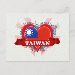 Vintage I Kärlek Taiwan Vykort