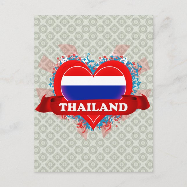 Vintage I Kärlek Thailand Vykort (Framsida)