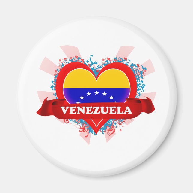 Vintage I Kärlek Venezuela Magnet (Framsidan)
