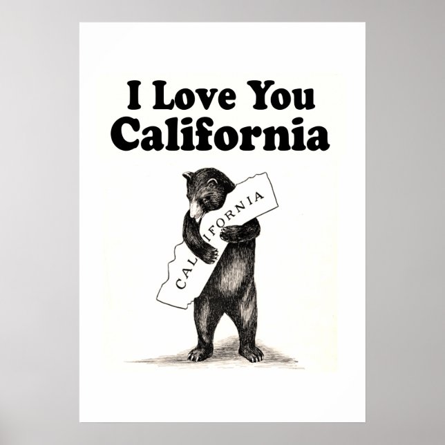 Vintage I Kärlek You California Poster (Framsidan)