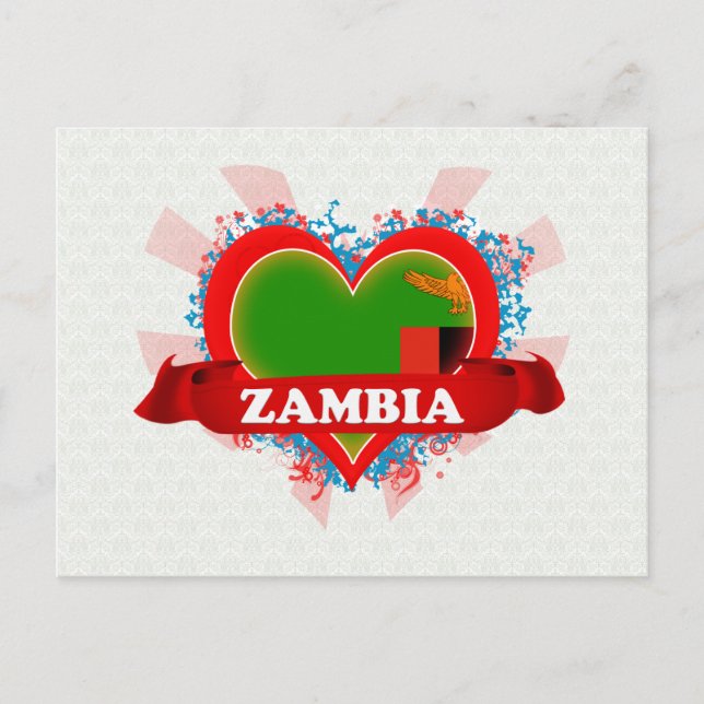 Vintage I Kärlek Zambia Vykort (Framsida)