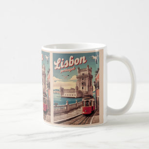 Vintage i lisbon portugal-resetrafik kaffemugg