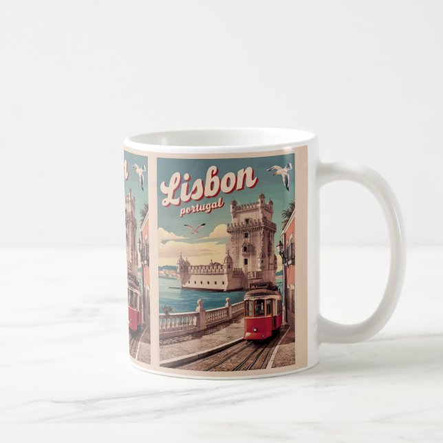 Vintage i lisbon portugal-resetrafik kaffemugg (Höger)