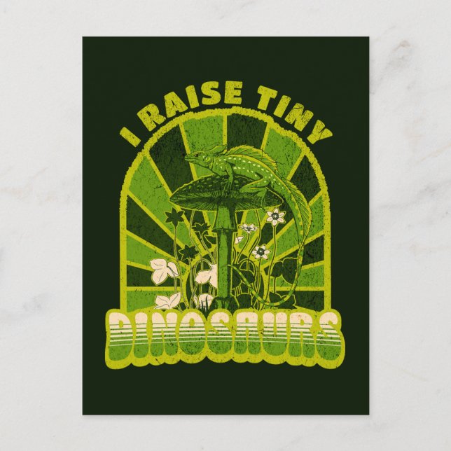Vintage I Raise Tiny Dinosaurs Vintage Vykort (Framsida)