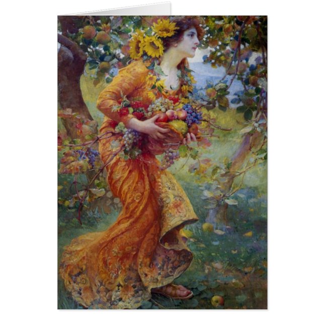 Vintage - i trädgården, hälsningskort (Framsidan)