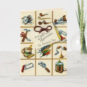 Vintage i uppskattningen av Fars dag Kort