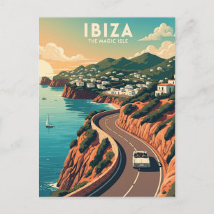 Vintage Ibiza Spain Travel Vykort