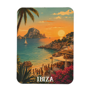Vintage Ibiza Spanien Party Sommarlov Magnet