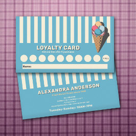 Vintage Ice Cream Cone Loyalty Card Visitkort