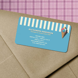 Vintage Ice Cream Cone Return-adressetikett Adressetikett