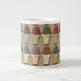 Vintage Ice Cream Mönster Tasty Illustration Jumbo Mugg