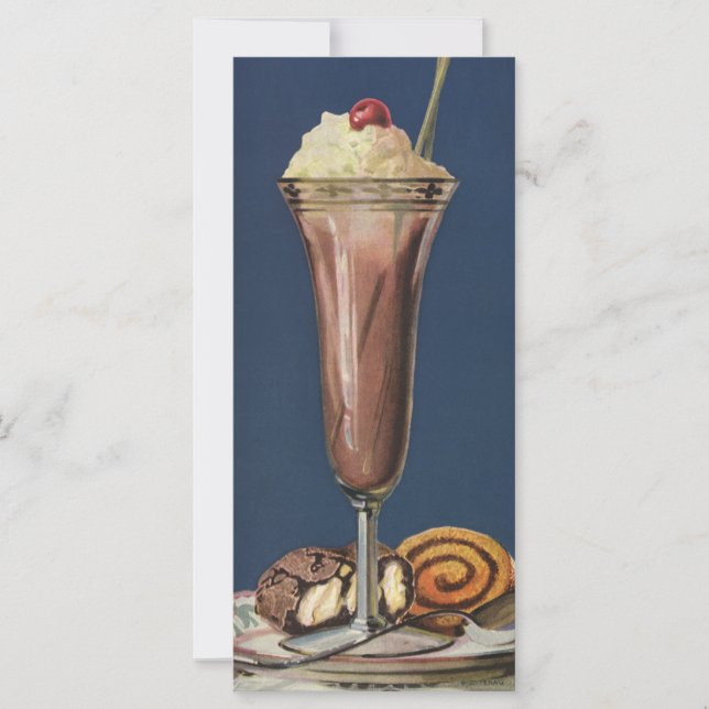 Vintage Ice Cream Shake, Whipping Cream & Cherry (Framsida)