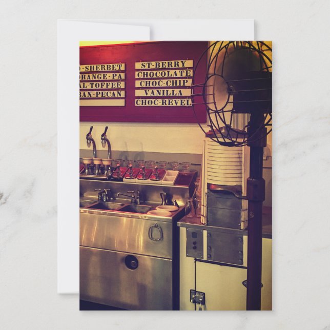 Vintage Ice Cream Shop Inbjudningar (Framsida)