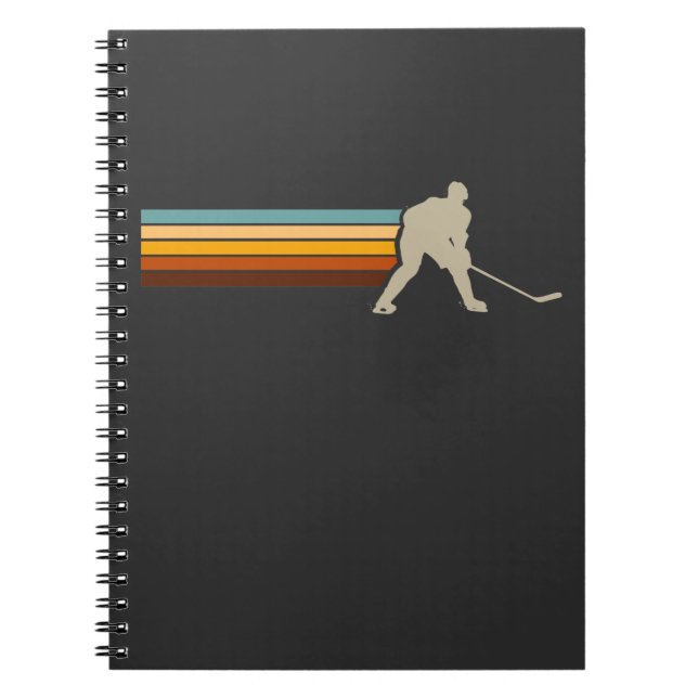 Vintage Ice Hockey Center Defense Player Anteckningsbok (Framsidan)