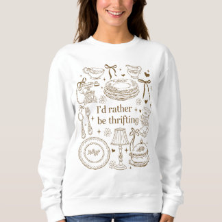 Vintage I'd Rather Be Thrifting Second Hand Butik T Shirt