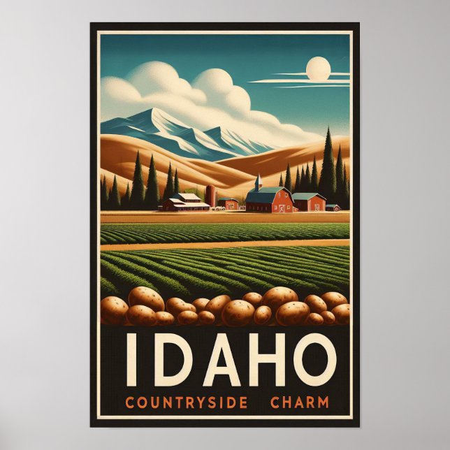 Vintage Idaho Countryside Charm Poster  (Framsidan)