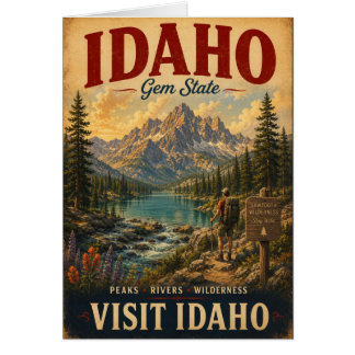 Vintage Idaho Gem State Resemotiv inlägg med natur Hälsningskort