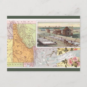 Vintage Idaho-karta Vykort