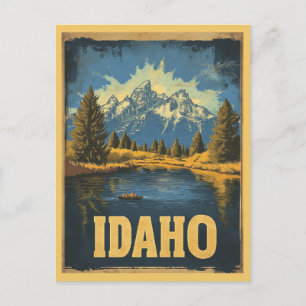 Vintage Idaho Mountain Nature Travel Vykort