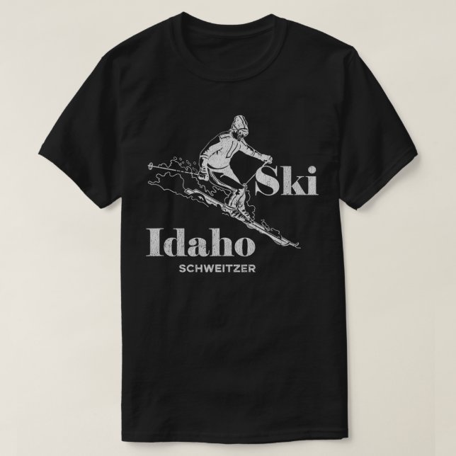 Vintage Idaho Schweitzer Skiing T Shirt (Design framsida)