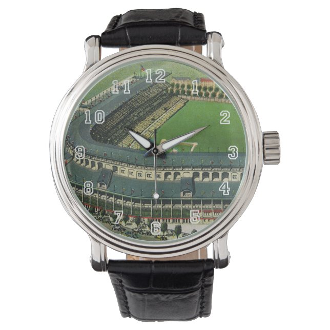 Vintage idrottsbasebollstadion, flygbild armbandsur (Framsida)