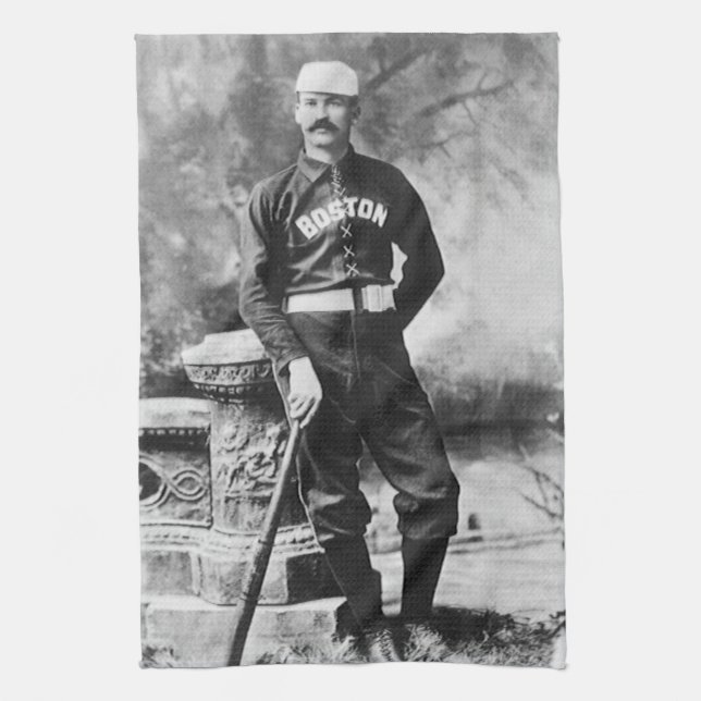 Vintage idrottsfoto, Boston basebollspelare Kökshandduk (Vertikal)