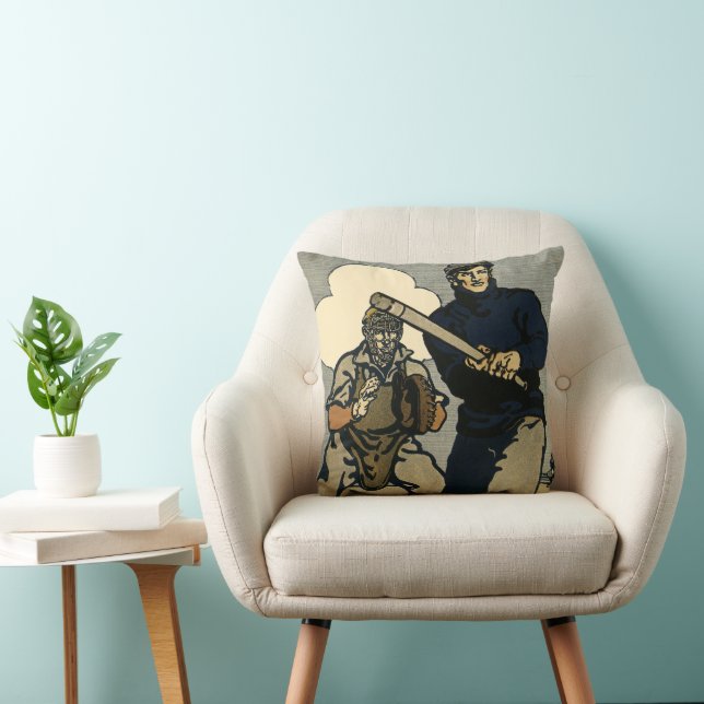 Vintage Idrottsspelare, elegant konst Kudde (Stol)