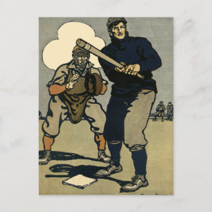 Vintage Idrottsspelare, elegant konst Vykort