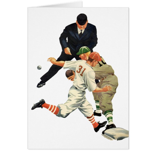 Vintage Idrottsspelare Säkra på hemmaplan Hälsningskort (Framsidan)