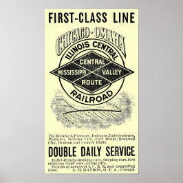 Vintage Illinois Central RR Poster