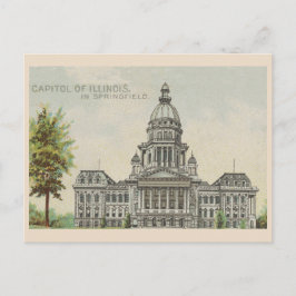 Vintage Illinois Huvudstad som Bygger Teckning 188 Vykort