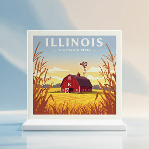Vintage Illinois Kakelplatta