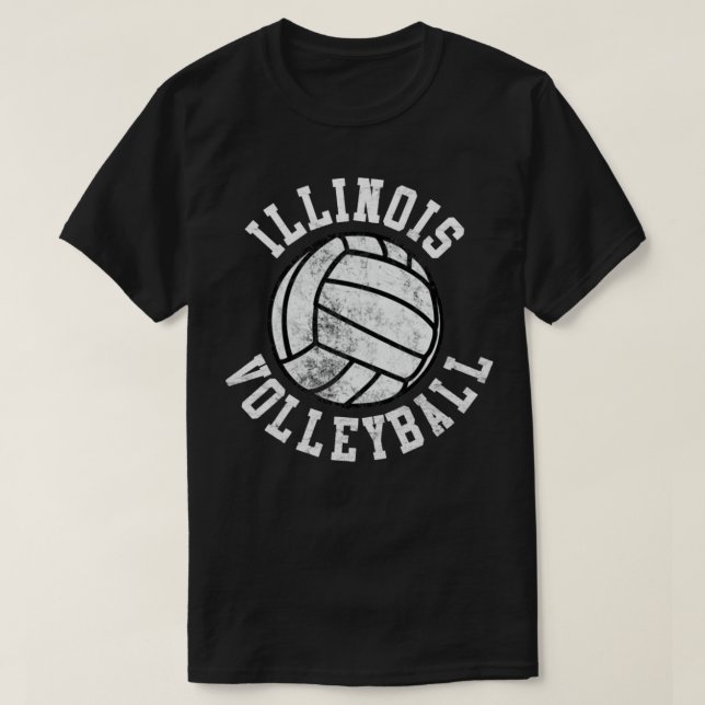 Vintage Illinois Volleyball T Shirt (Design framsida)