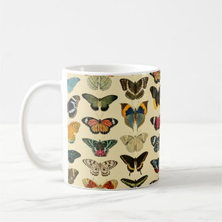 Vintage Illustrated Butterflies - Gult Kaffemugg