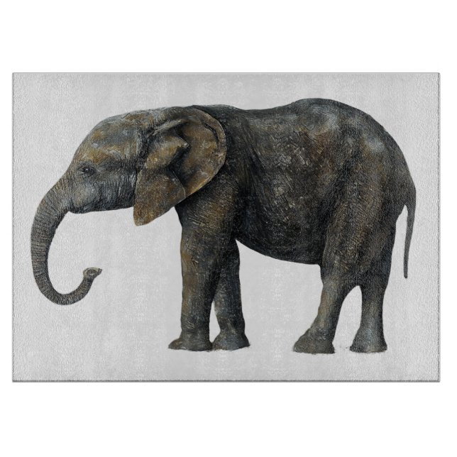 Vintage Illustrated Elephant Art Glass (Framsidan)