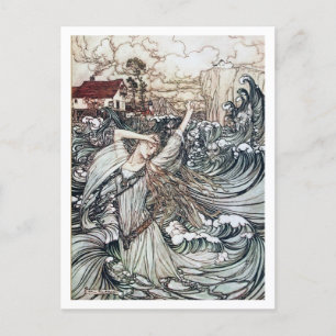 Vintage Illustration av Arthur Rackham Undine Vykort