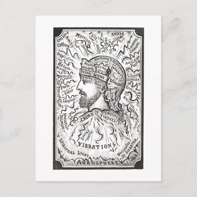 Vintage Illustration av Aura Vibrations Vykort (Framsida)