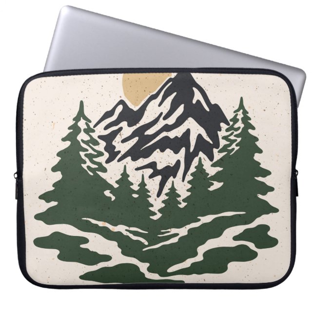 Vintage illustration av bergslandskapet laptop fodral (Framsidan)