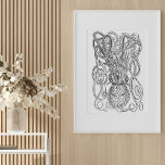 Vintage Illustration av bläckfisk i svartvitt Poster<br><div class="desc">Vintage Octopus Illustration in Black and White Poster</div>