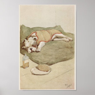 Vintage - Illustration av bulldog Poster