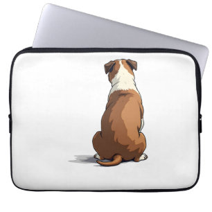Vintage-illustration av bulldoggens baksida Hundäl Laptop Fodral