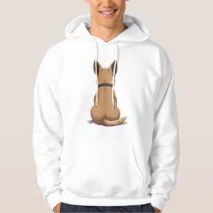 Vintage-illustration av hund sedd bakifrån med sto hoodie