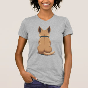 Vintage-illustration av hunds baksida med stora ör t shirt